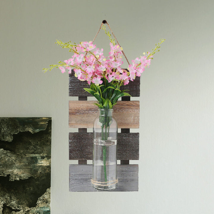 Skørter | Pink/ Pink-Yellow Flowers Wall Lamp for Café Clear Glass Bottle String Lights in Contemporary Style