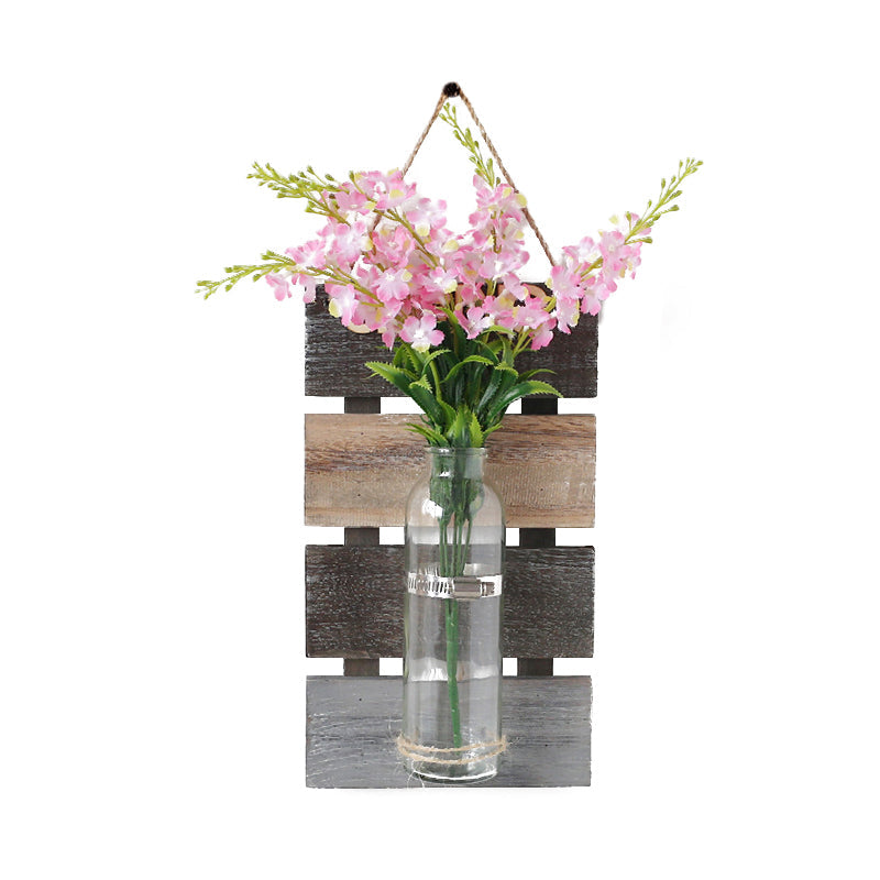 Skørter | Pink/ Pink-Yellow Flowers Wall Lamp for Café Clear Glass Bottle String Lights in Contemporary Style