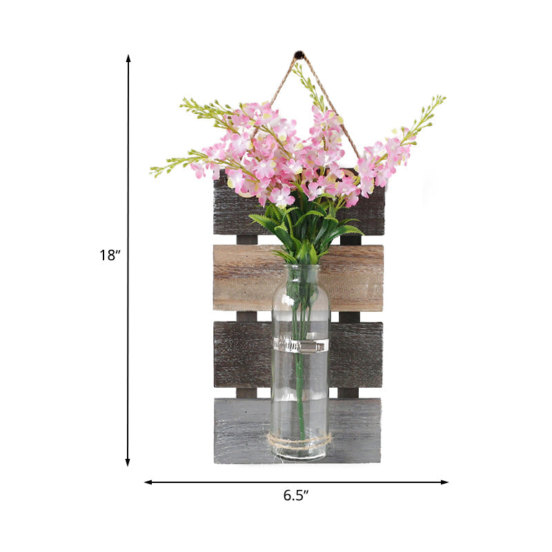 Skørter | Pink/ Pink-Yellow Flowers Wall Lamp for Café Clear Glass Bottle String Lights in Contemporary Style