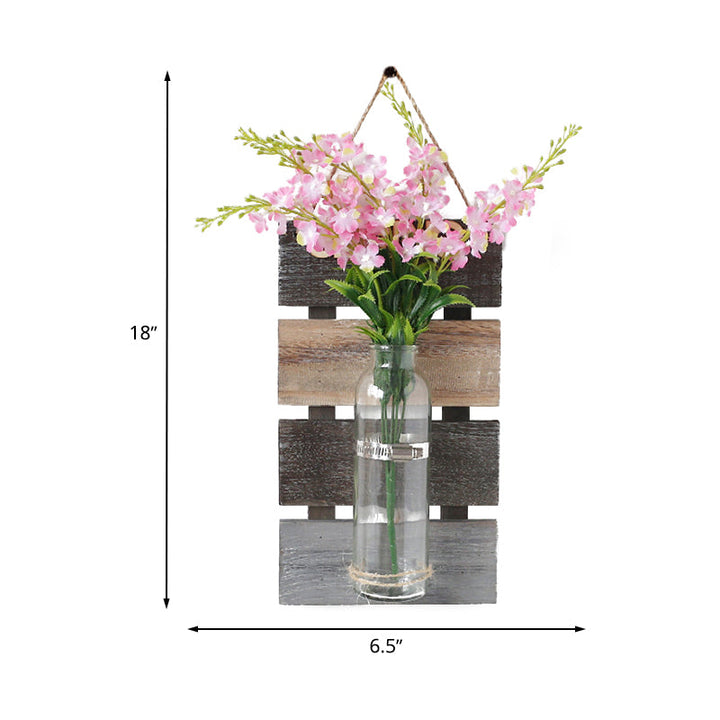 Skørter | Pink/ Pink-Yellow Flowers Wall Lamp for Café Clear Glass Bottle String Lights in Contemporary Style