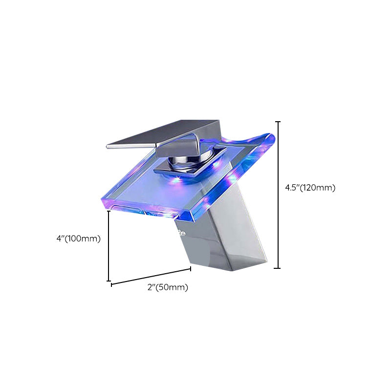 Lisslune | 1-Handle Basin Mixer 1-Hole Copper Sink Tap with LED Lighting