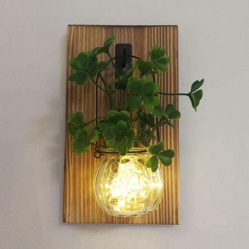 Skørter | Flower/Plant Accent Wall String Lights Rustic Clear Glass Shade Sparkle Light for Tea Shop
