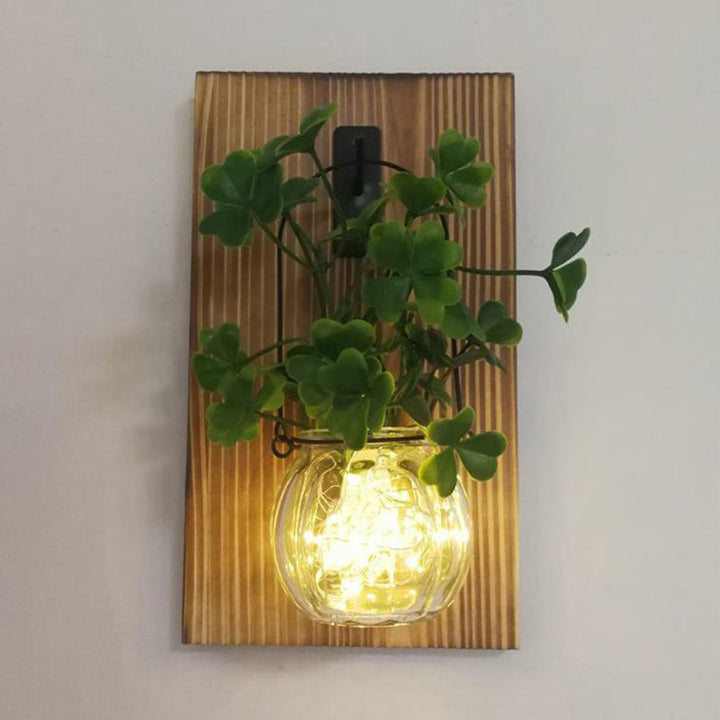 Skørter | Flower/Plant Accent Wall String Lights Rustic Clear Glass Shade Sparkle Light for Tea Shop