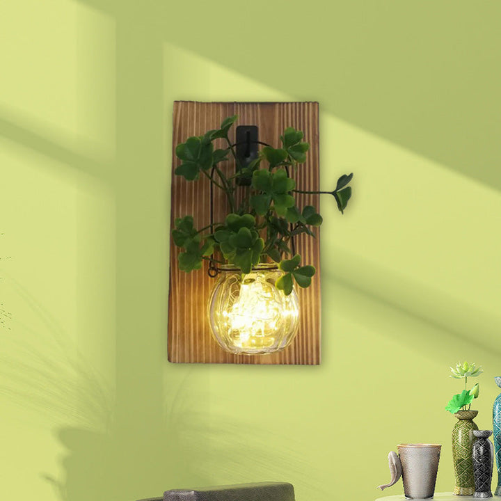 Skørter | Flower/Plant Accent Wall String Lights Rustic Clear Glass Shade Sparkle Light for Tea Shop