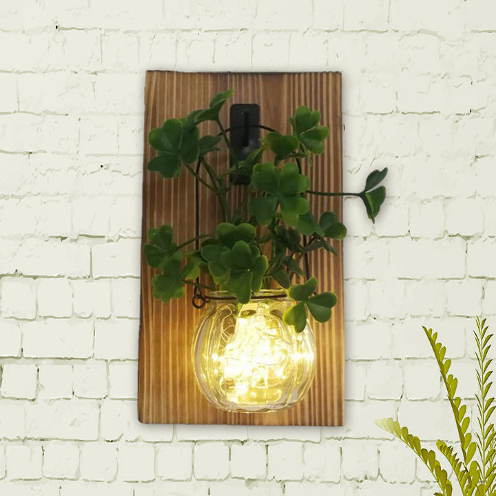 Skørter | Flower/Plant Accent Wall String Lights Rustic Clear Glass Shade Sparkle Light for Tea Shop
