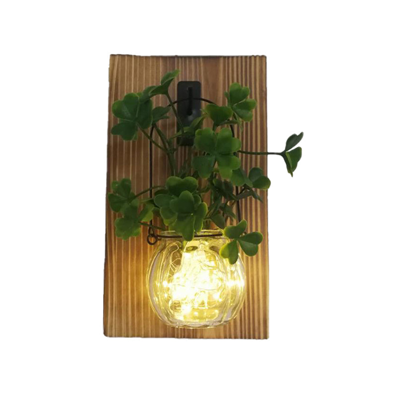Skørter | Flower/Plant Accent Wall String Lights Rustic Clear Glass Shade Sparkle Light for Tea Shop