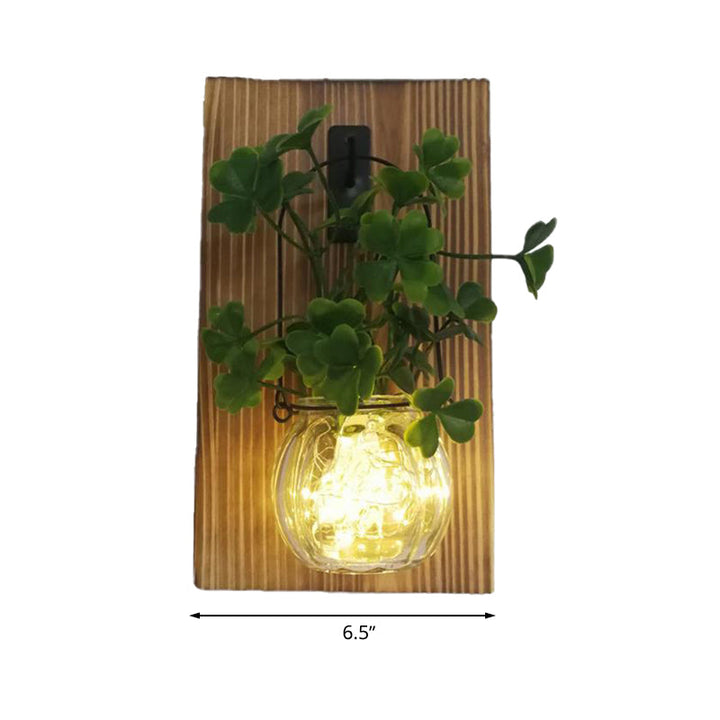 Skørter | Flower/Plant Accent Wall String Lights Rustic Clear Glass Shade Sparkle Light for Tea Shop