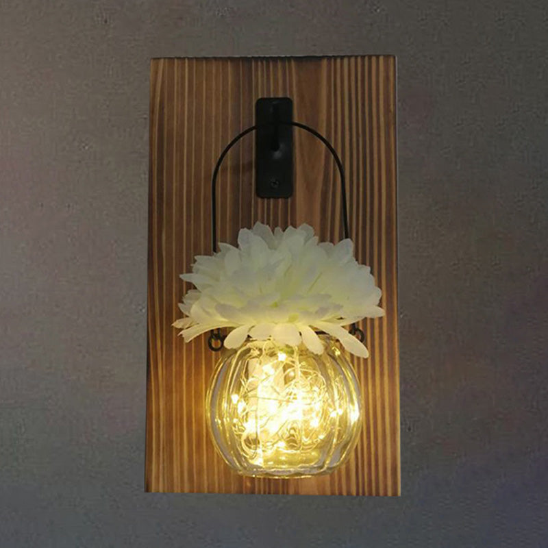 Skørter | Flower/Plant Accent Wall String Lights Rustic Clear Glass Shade Sparkle Light for Tea Shop
