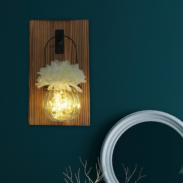 Skørter | Flower/Plant Accent Wall String Lights Rustic Clear Glass Shade Sparkle Light for Tea Shop