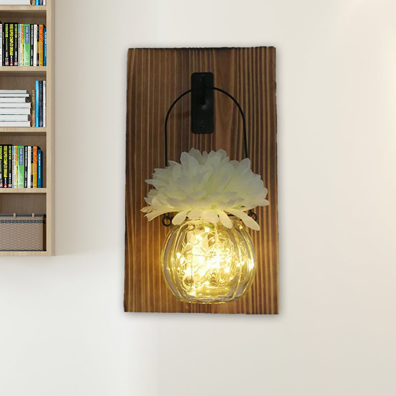 Skørter | Flower/Plant Accent Wall String Lights Rustic Clear Glass Shade Sparkle Light for Tea Shop