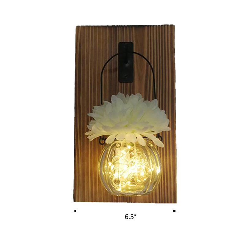 Skørter | Flower/Plant Accent Wall String Lights Rustic Clear Glass Shade Sparkle Light for Tea Shop