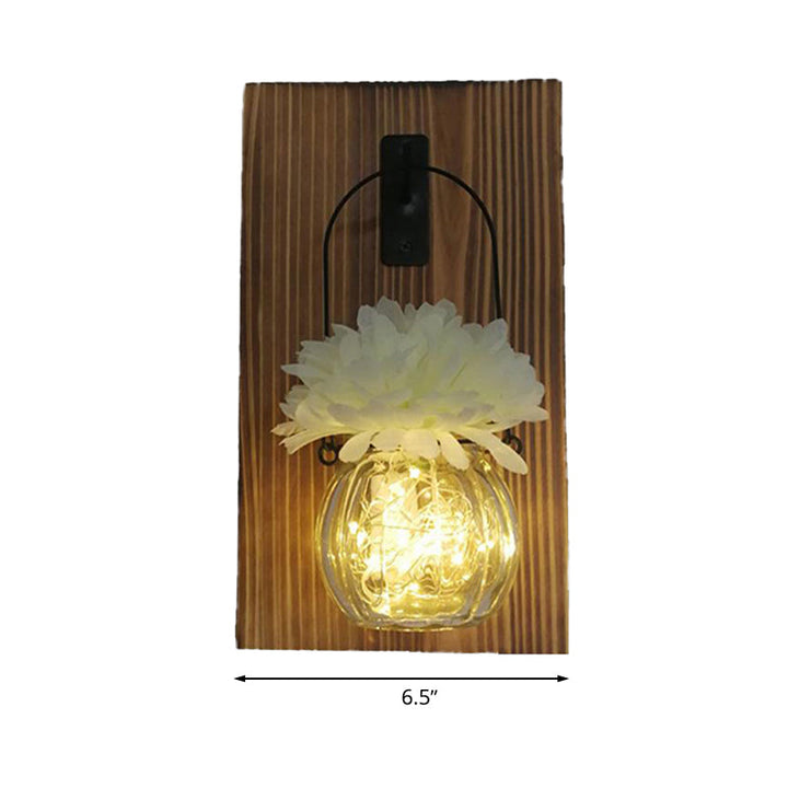 Skørter | Flower/Plant Accent Wall String Lights Rustic Clear Glass Shade Sparkle Light for Tea Shop
