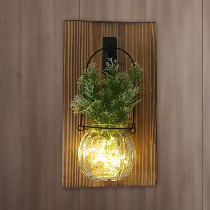 Skørter | Flower/Plant Accent Wall String Lights Rustic Clear Glass Shade Sparkle Light for Tea Shop
