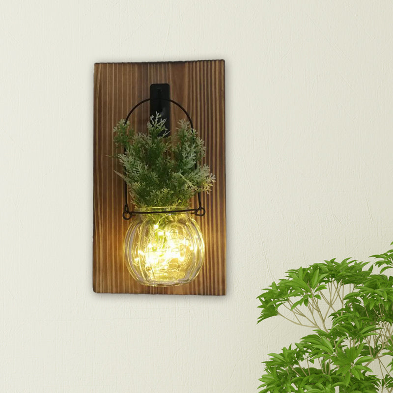 Skørter | Flower/Plant Accent Wall String Lights Rustic Clear Glass Shade Sparkle Light for Tea Shop