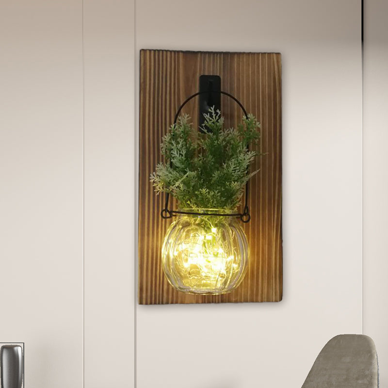 Skørter | Flower/Plant Accent Wall String Lights Rustic Clear Glass Shade Sparkle Light for Tea Shop