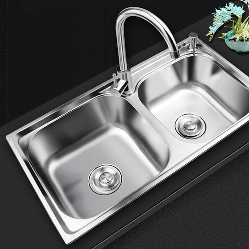 Lisslune | Classic Style Kitchen Sink Stainless Steel Kitchen Sink with Drainage Hole Kit