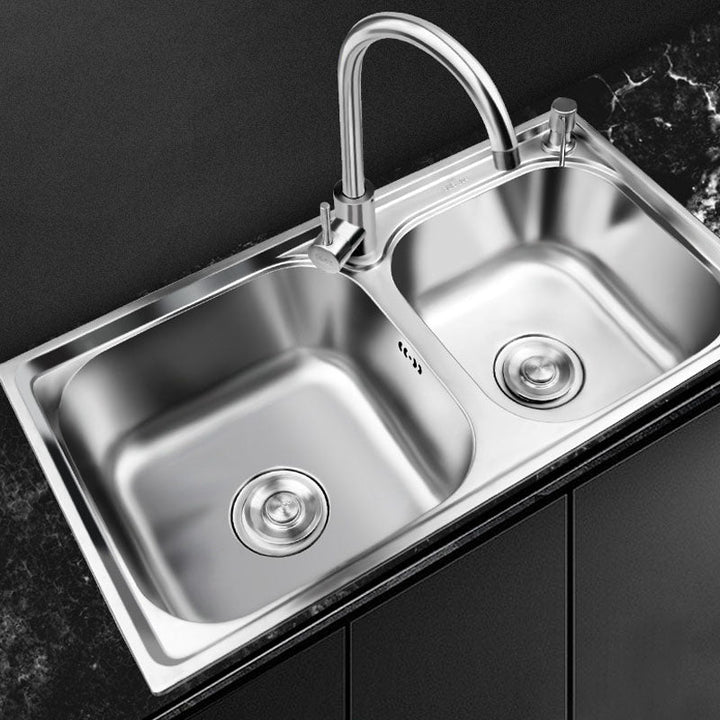 Lisslune | Classic Style Kitchen Sink Stainless Steel Kitchen Sink with Drainage Hole Kit