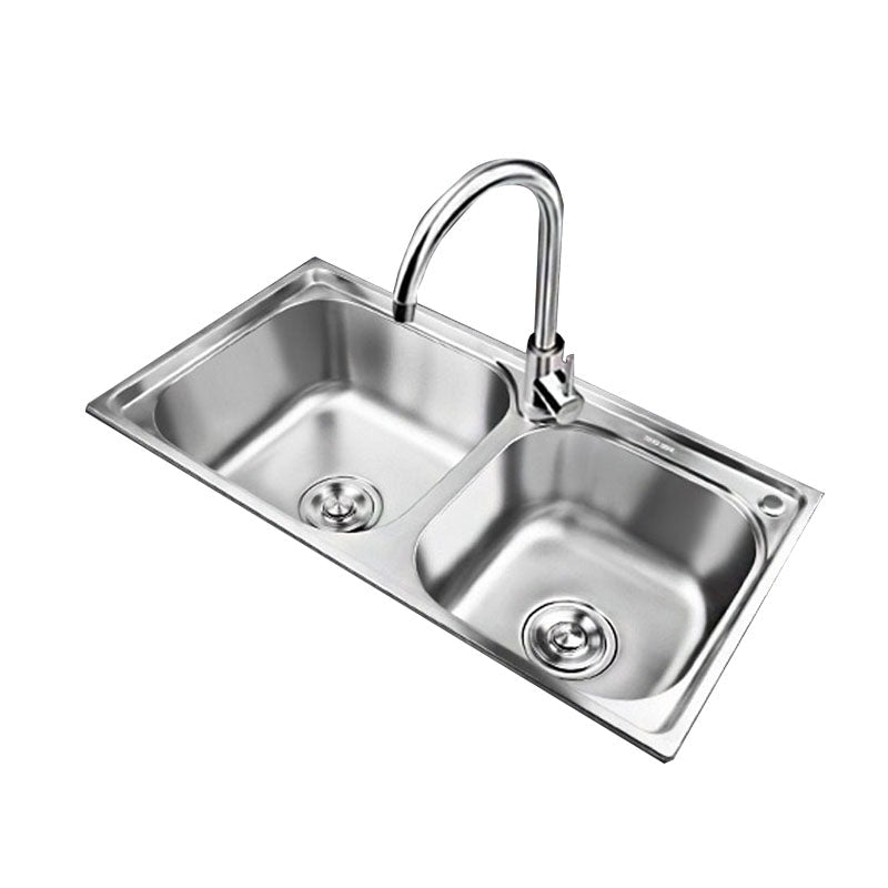 Lisslune | Classic Style Kitchen Sink Stainless Steel Kitchen Sink with Drainage Hole Kit