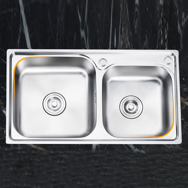 Lisslune | Classic Style Kitchen Sink Stainless Steel Kitchen Sink with Drainage Hole Kit