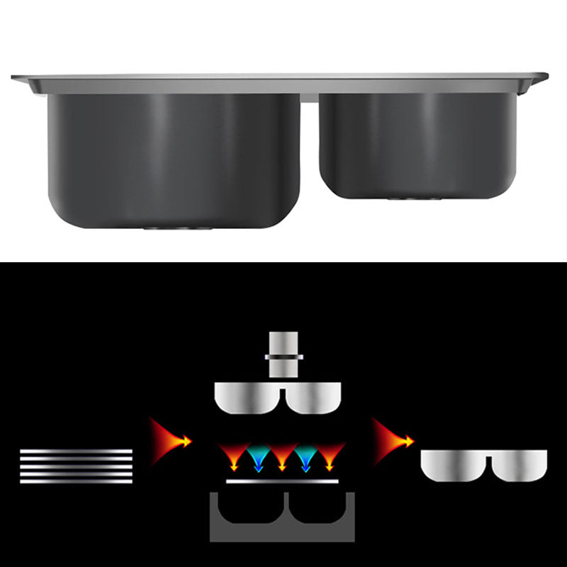 Lisslune | Classic Style Kitchen Sink Stainless Steel Kitchen Sink with Drainage Hole Kit