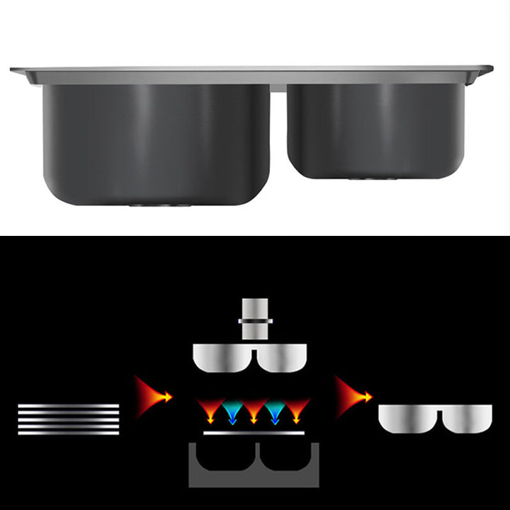 Lisslune | Classic Style Kitchen Sink Stainless Steel Kitchen Sink with Drainage Hole Kit