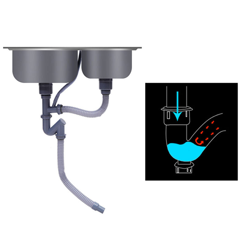 Lisslune | Classic Style Kitchen Sink Stainless Steel Kitchen Sink with Drainage Hole Kit
