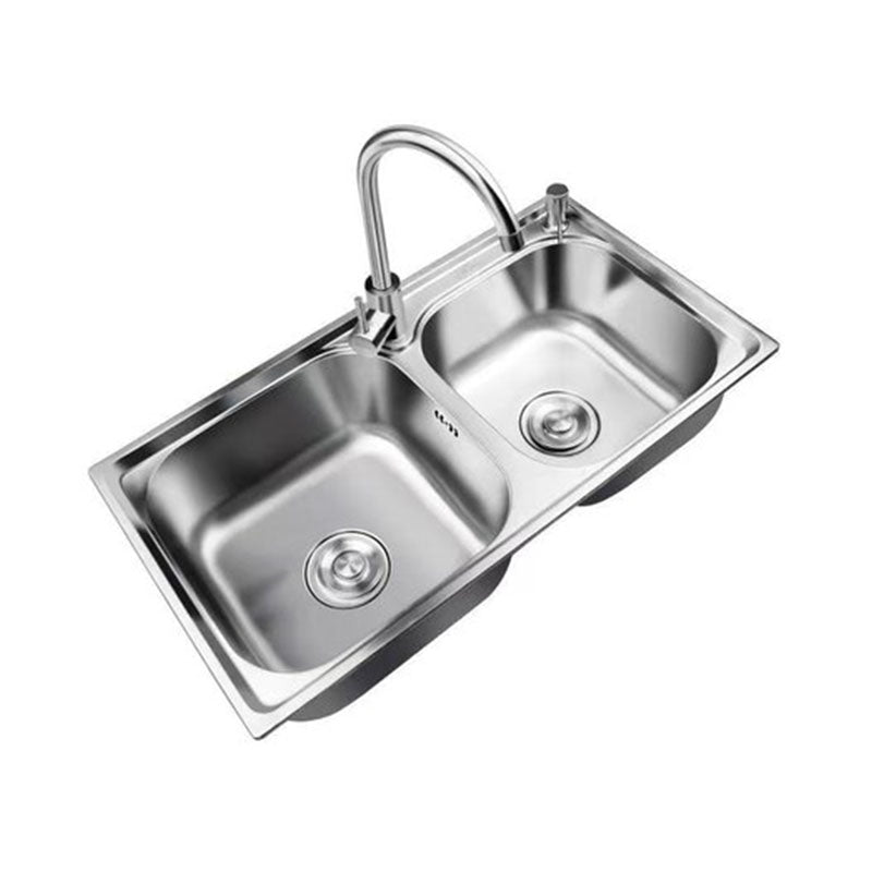 Lisslune | Classic Style Kitchen Sink Stainless Steel Kitchen Sink with Drainage Hole Kit