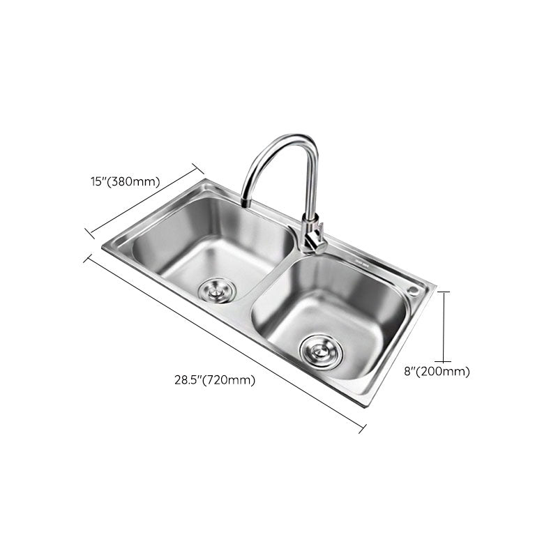 Lisslune | Classic Style Kitchen Sink Stainless Steel Kitchen Sink with Drainage Hole Kit