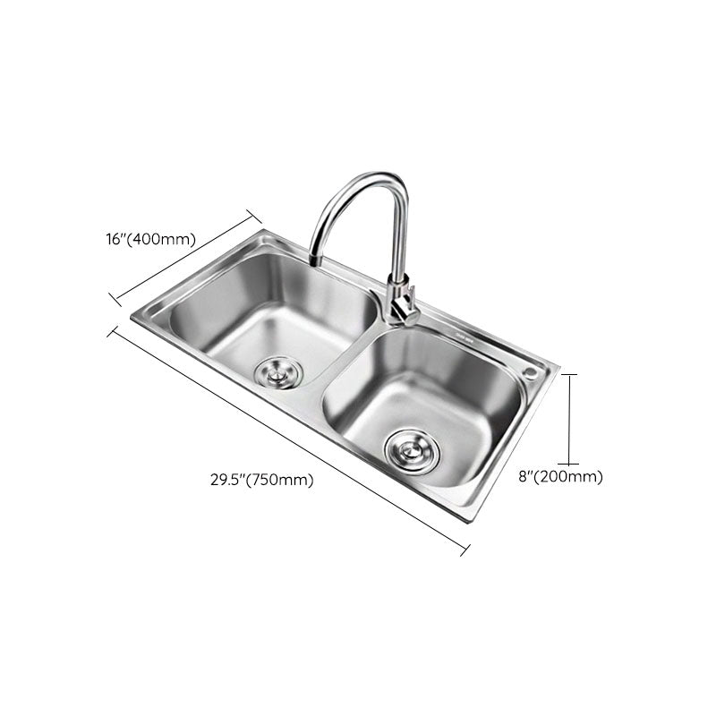Lisslune | Classic Style Kitchen Sink Stainless Steel Kitchen Sink with Drainage Hole Kit