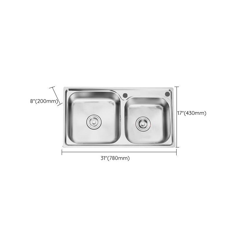 Lisslune | Classic Style Kitchen Sink Stainless Steel Kitchen Sink with Drainage Hole Kit