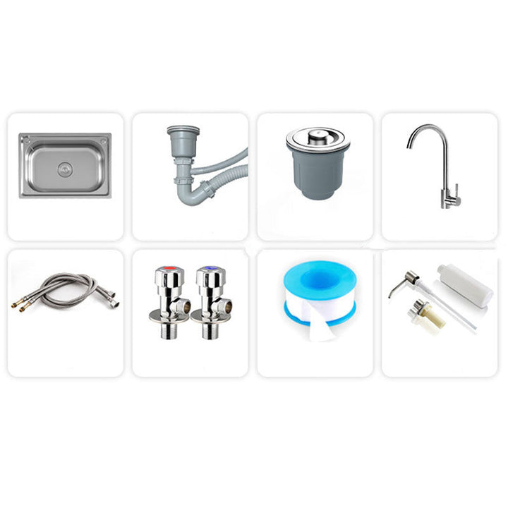 Lisslune | Modern Workstation Sink Stainless Steel Drain Arrangement and Faucet Kitchen Sink