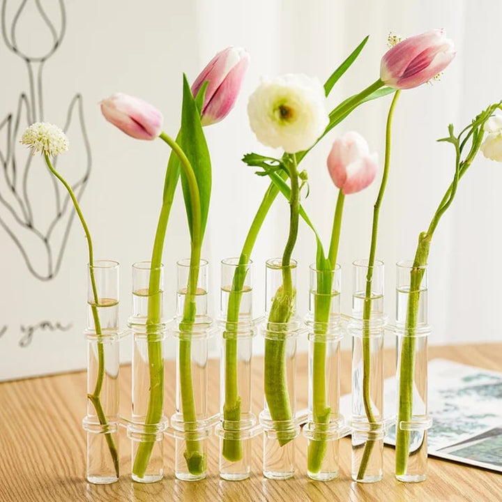 Lisslune | Flexible Flower Vases with Hinges | Modern Glass Tube Vase