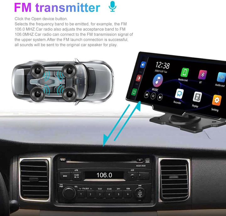 Lisslune | CarVision Pro – Smart Car Display with Apple CarPlay, Android Auto & Dash Camera