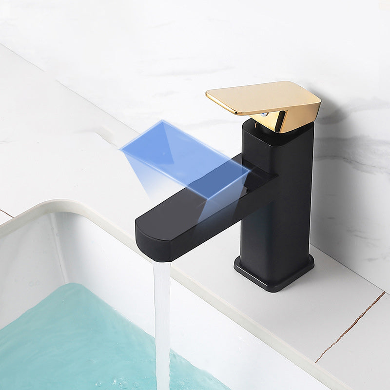 Lisslune | Contemporary Sink Faucet Digital Display Monochrome Low Arc Sink Bathroom Sink