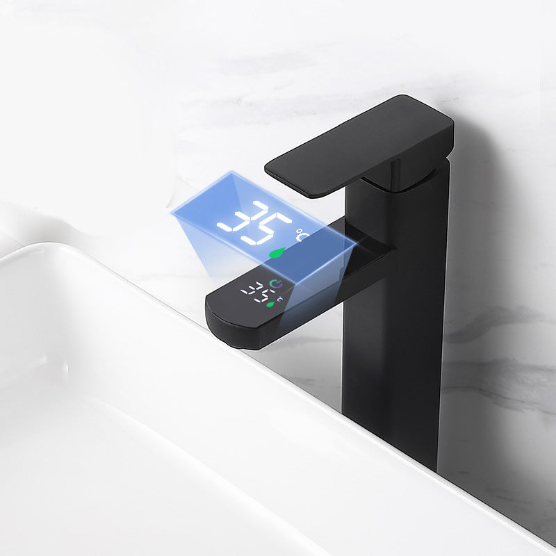 Lisslune | Contemporary sink faucet Digital display Monochrome Low arch basin Bathroom sink