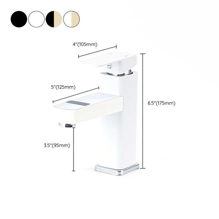 Lisslune | Contemporary Sink Faucet Digital Display Monochrome Low Arc Sink Bathroom Sink
