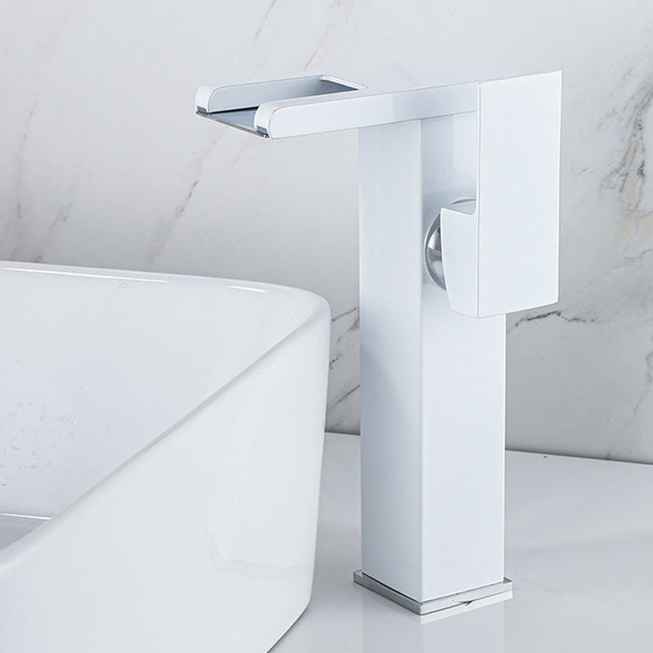 Lisslune | Contemporary Sink Faucet Solid Color Low Arc Bathroom Sink Faucet