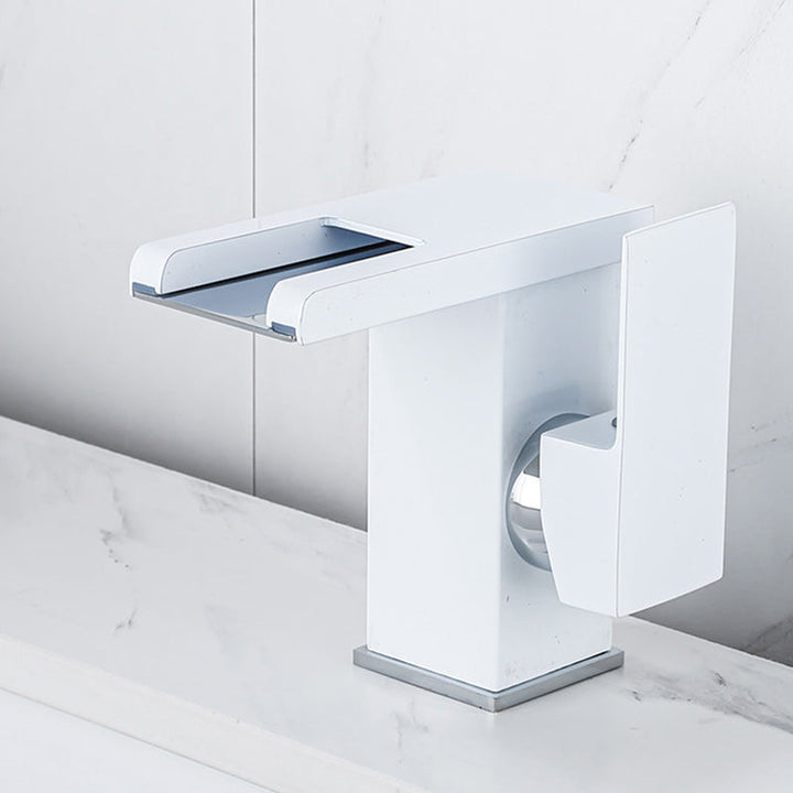 Lisslune | Contemporary Sink Faucet Solid Color Low Arc Bathroom Sink Faucet