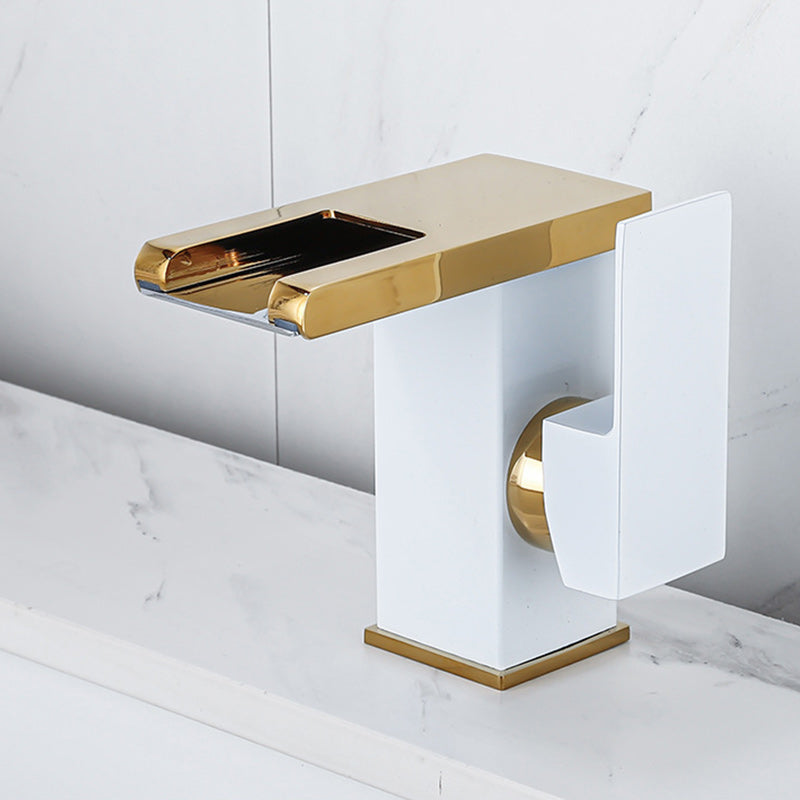 Lisslune | Contemporary Sink Faucet Solid Color Low Arc Bathroom Sink Faucet