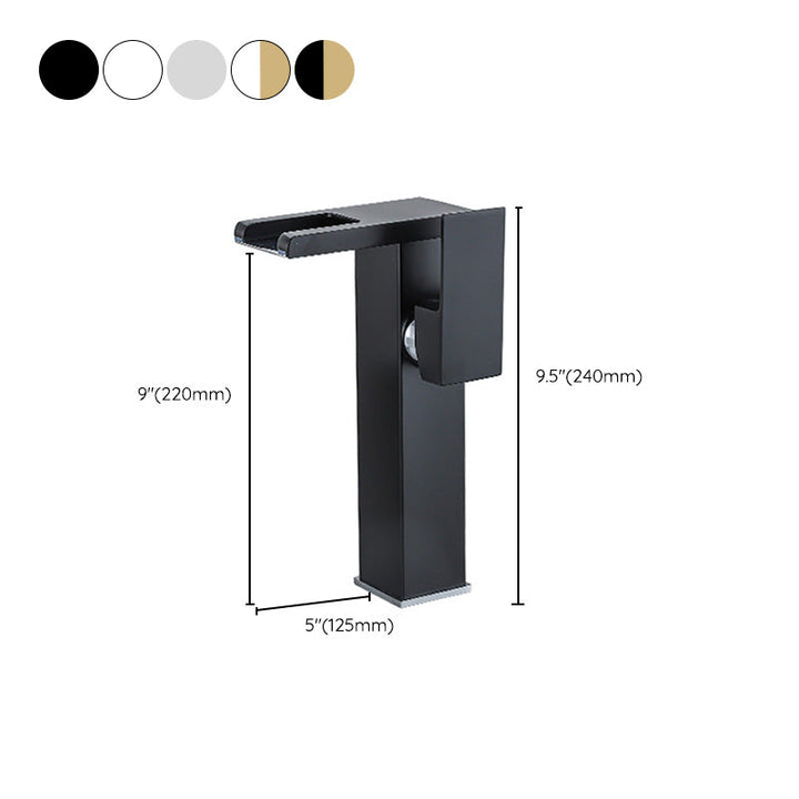 Lisslune | Contemporary Sink Faucet Solid Color Low Arc Bathroom Sink Faucet