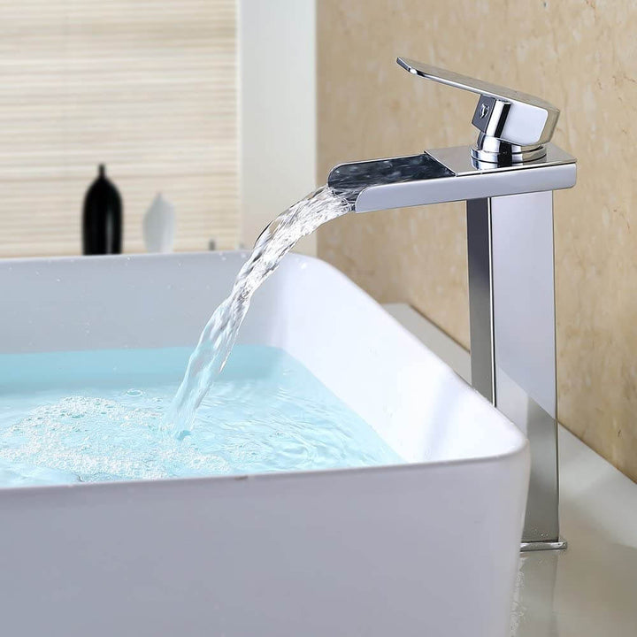 Lisslune | Waterfall Faucet Tap Bathroom Chrome Basin Faucet high