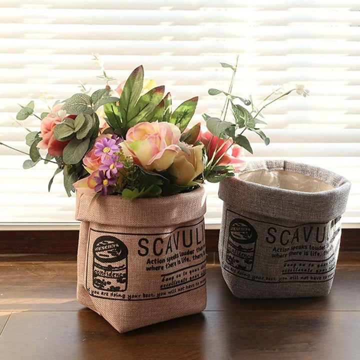 Lisslune | Decorative fabric plant pot with print – Versatile storage pot for plants and decor