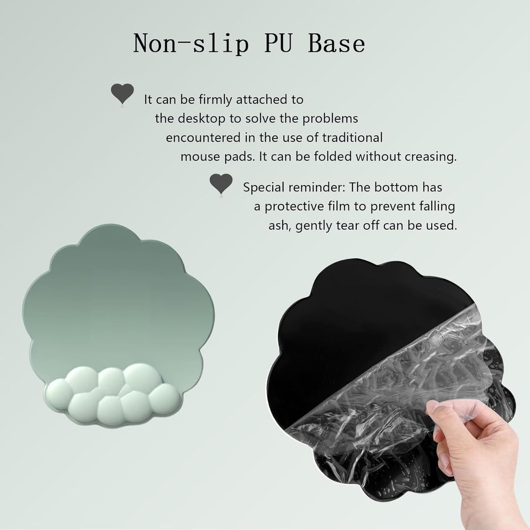 Lisslune | Cloud-Shaped Ergonomic Wrist Rest Set with Mouse Pad & Coaster – Zeyora