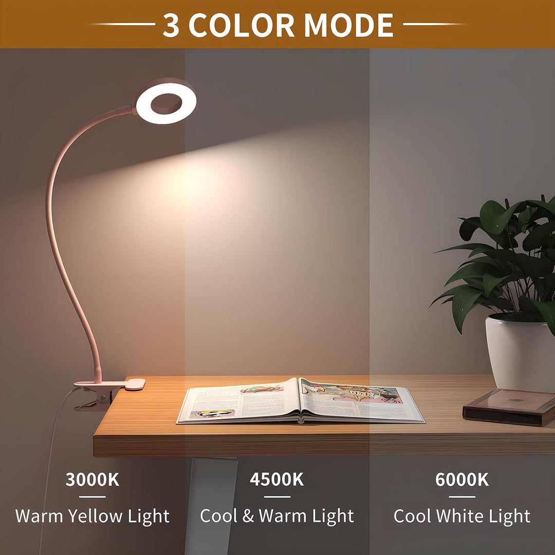 Lisslune | 3 Colour Modes LED Desk Clamp Lamp with  & Flexible Gooseneck – Selvara (1+1 FREE)