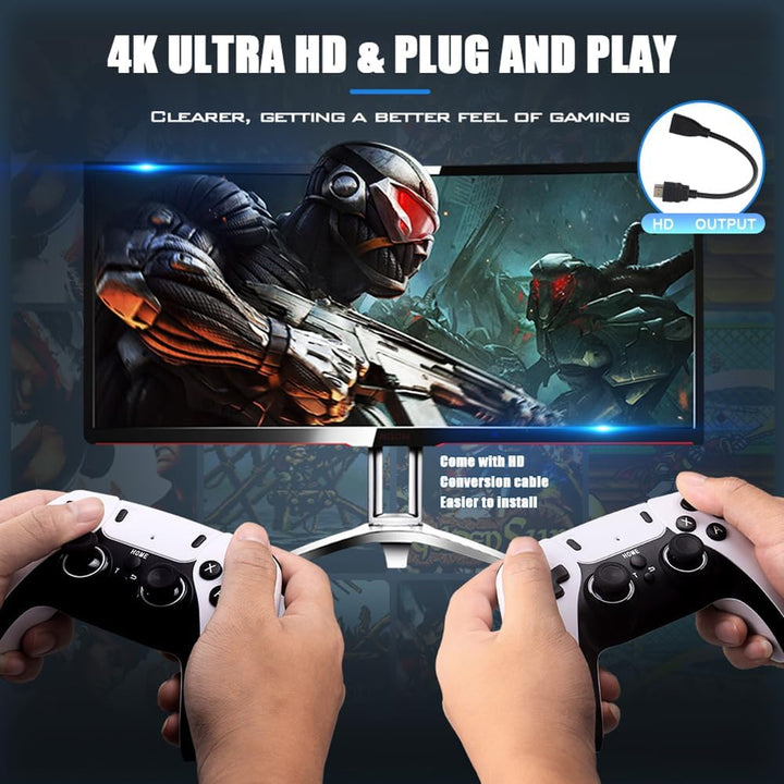 Lisslune | Wireless Retro Gaming Console: 40,000+ Games & 4K HDMI Connectivity, 2.4G Controller