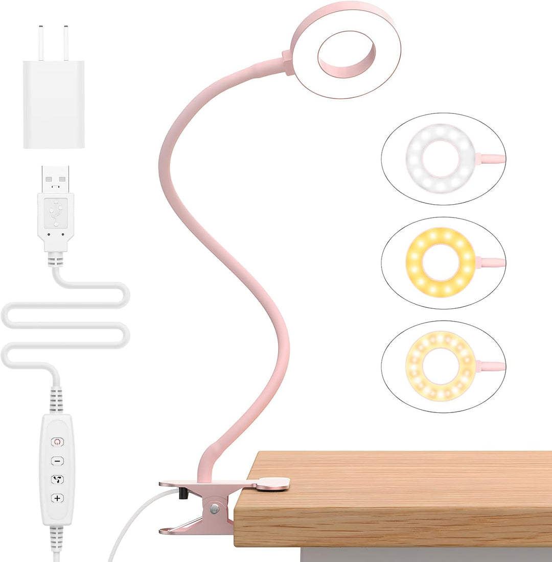 Lisslune | 3 Colour Modes LED Desk Clamp Lamp with  & Flexible Gooseneck – Selvara (1+1 FREE)