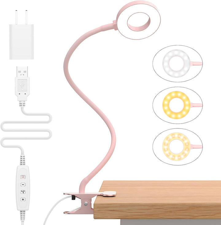 Lisslune | 3 Colour Modes LED Desk Clamp Lamp with  & Flexible Gooseneck – Selvara (1+1 FREE)