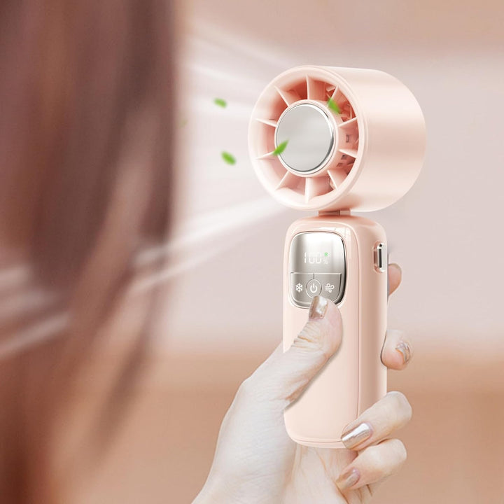 Lisslune | Portable Foldable Handheld Fan with LED Display 100 Speeds