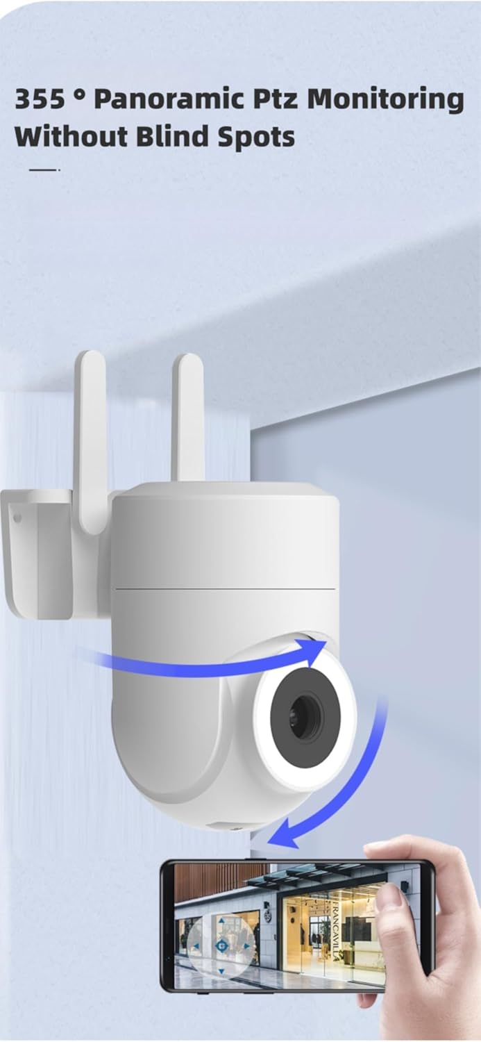 Lisslune | Outdoor & Indoor Security Camera 2K 355° View with Night Vision