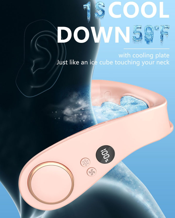 Lisslune | Neck Cooler Pro – Bladeless Neck Fan with Cooling Plate and LED Display